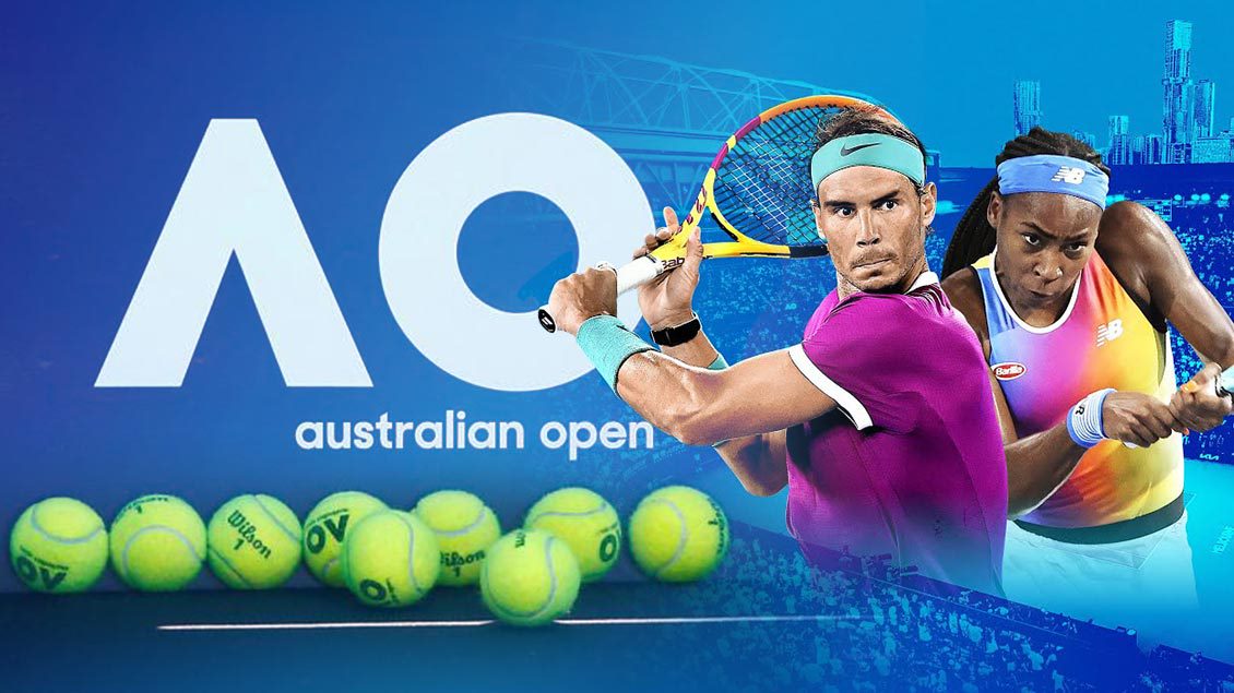 Tennispalloja ja pelaajia