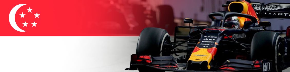 Singaporen lippu ja formula-auto