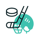 Pallo, kiekko ja kypärä