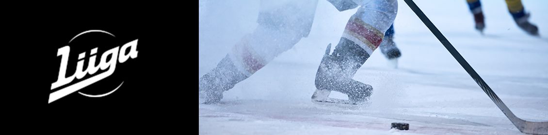 Jääkiekkoilija ja Liigan logo