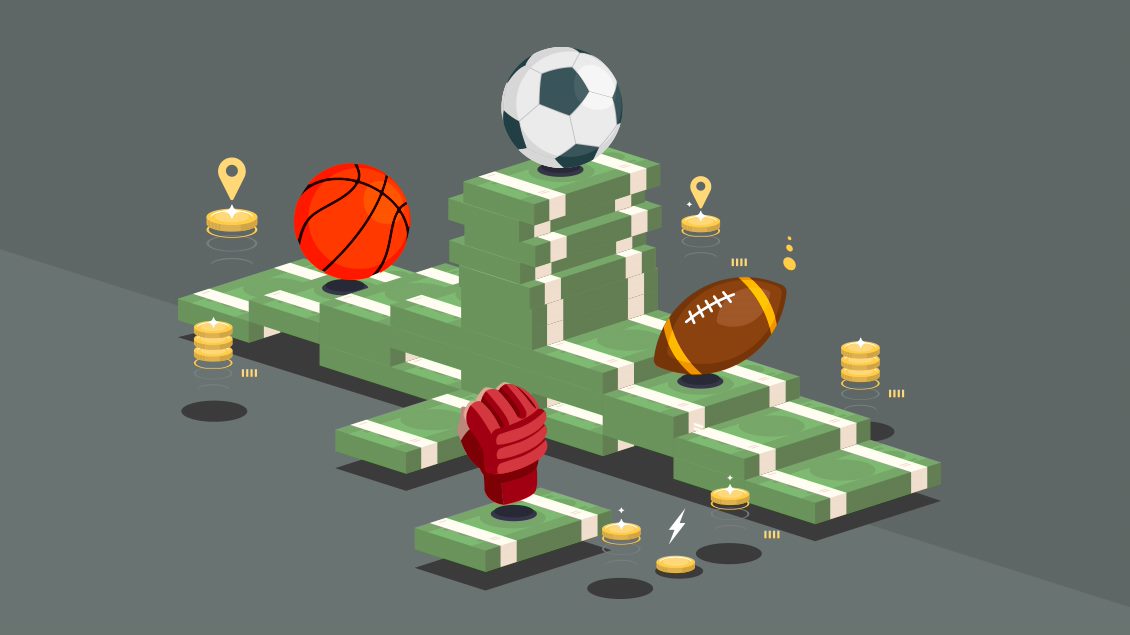 Rahaa ja urheiluvälineitä