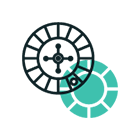 Rulettipyörä ja pelimerkki