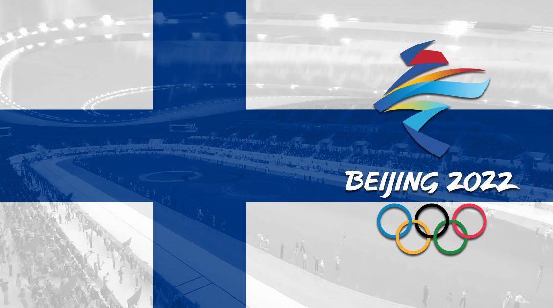 Suomen lippu ja olympiarenkaat