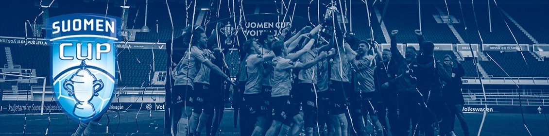 Suomen Cupin logo ja pelaajia