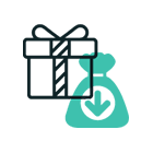 Lahjapaketti ja säkki