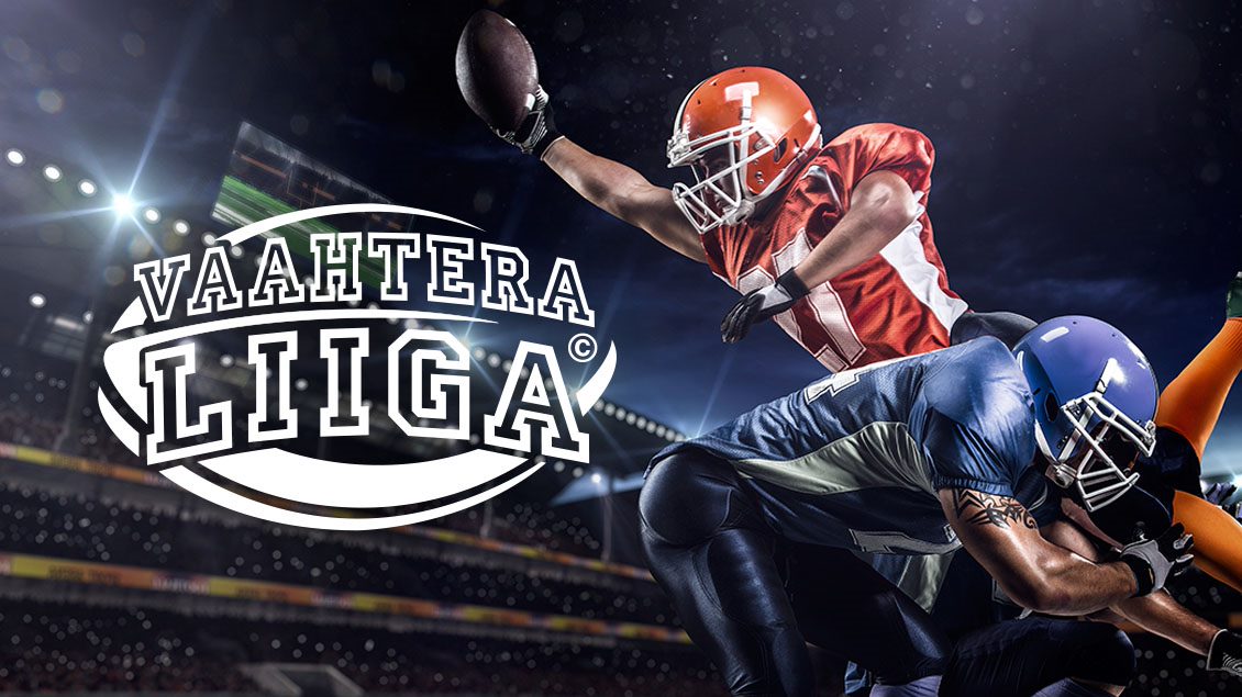 Logo ja amerikkalaisen jalkapallon pelaajia