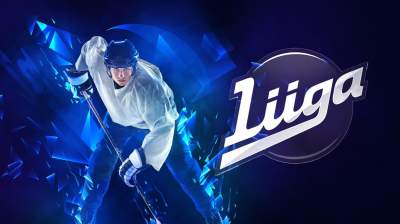 Jääkiekkoilija ja Liigan logo